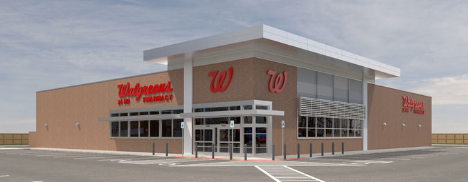 Retail-019 Walgreens with Site 3D model
