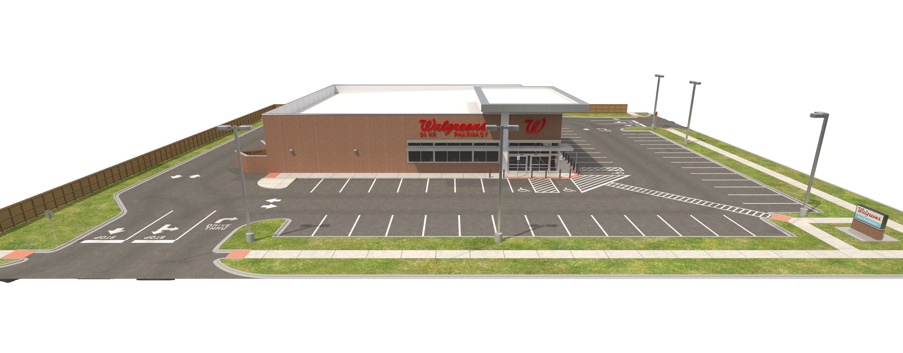 Retail-019 Walgreens with Site 3D model_12