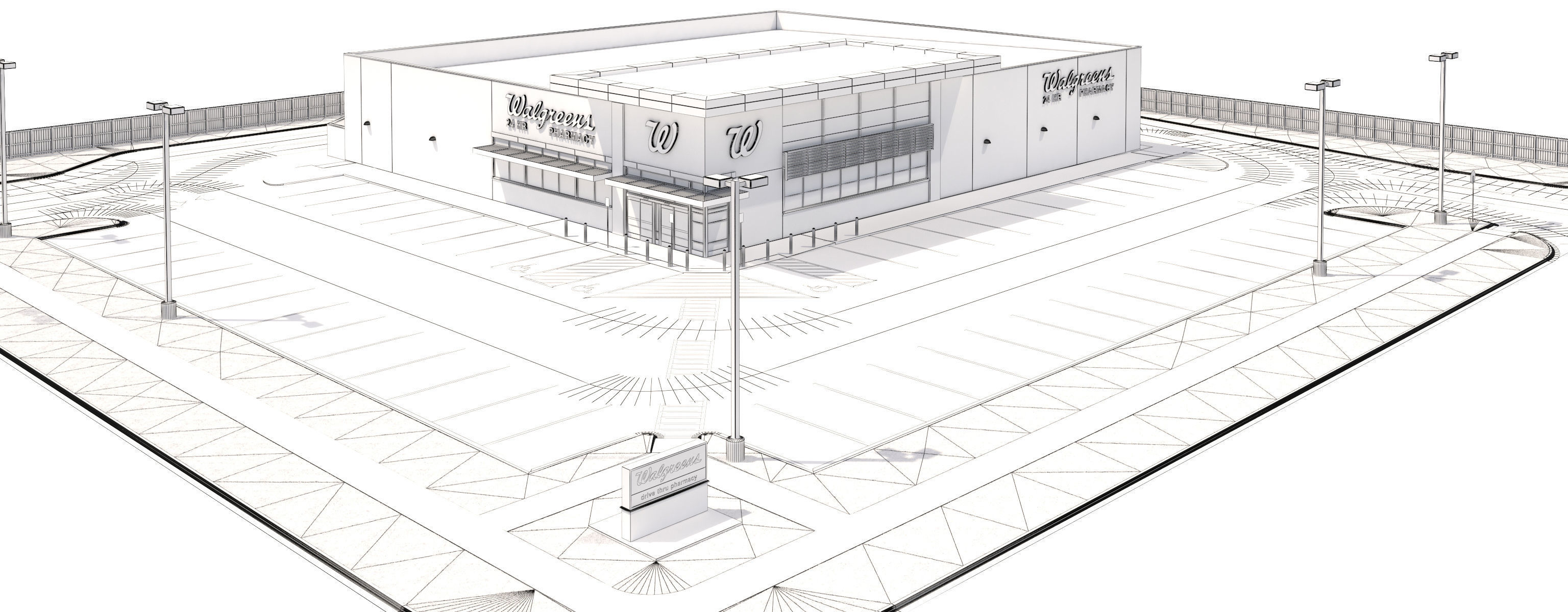 Retail-019 Walgreens with Site 3D model_21