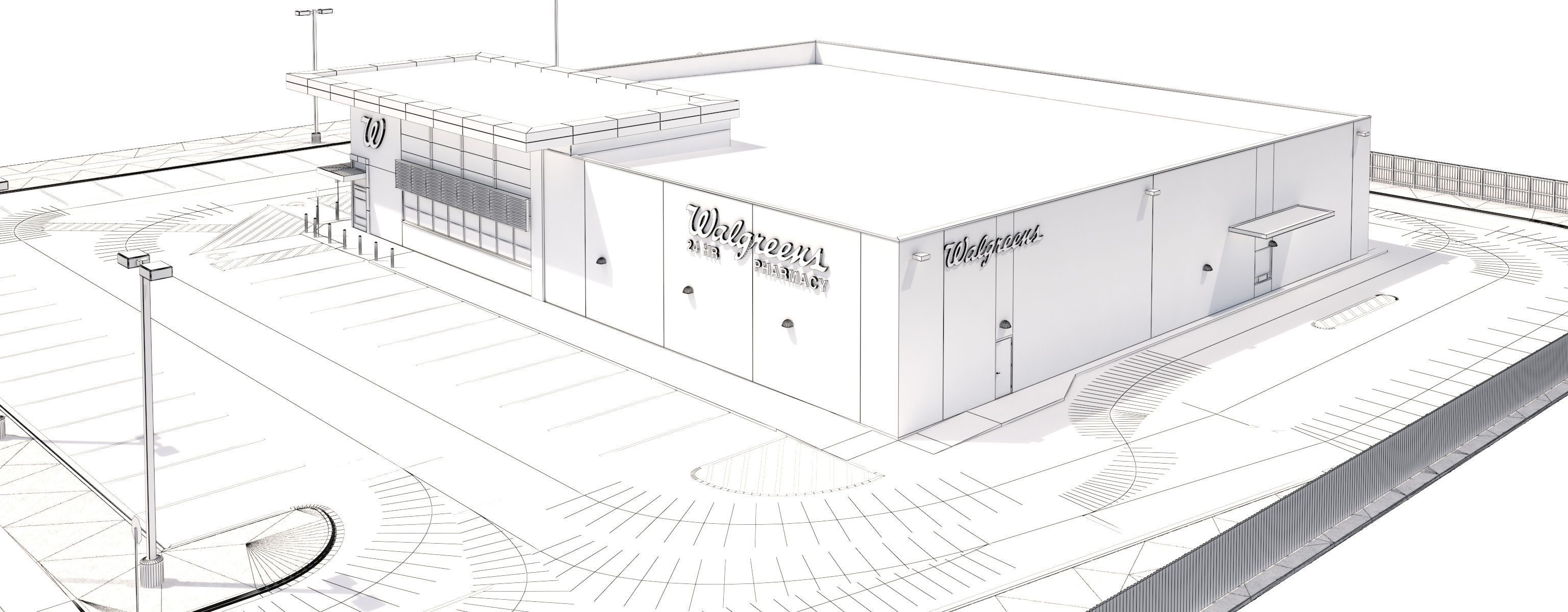 Retail-019 Walgreens with Site 3D model_22