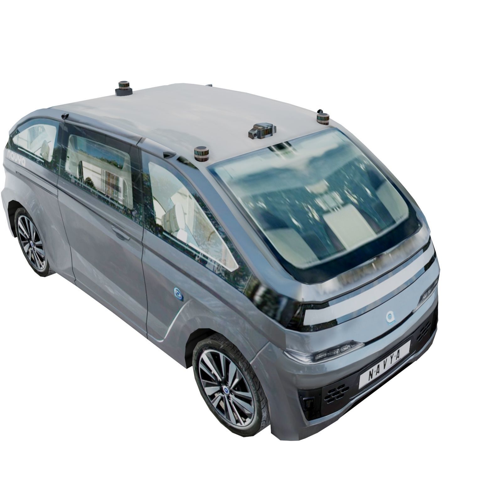 NAVYA Autonom Cab 2018 Low polygon Low-poly 3D model_5