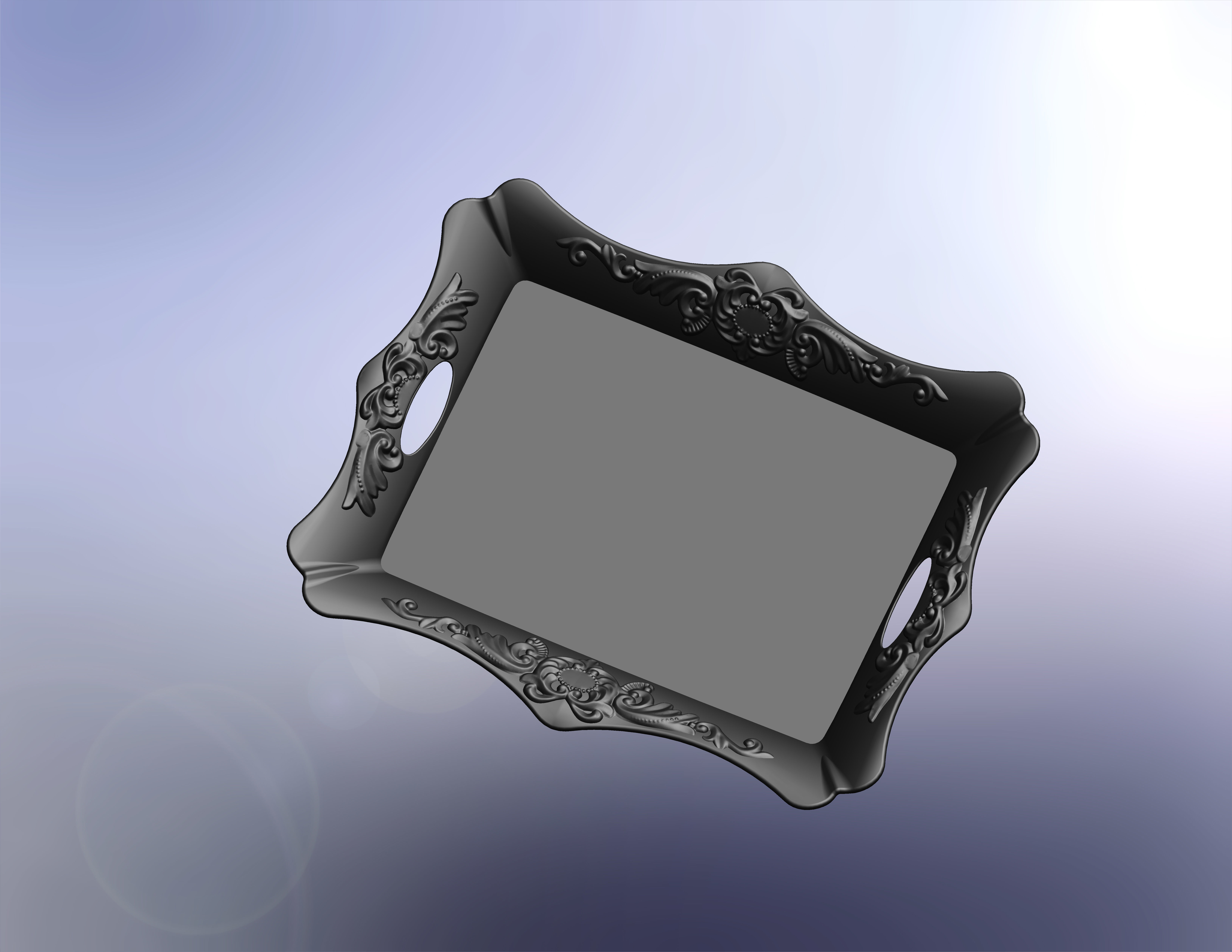 patterned tea tray 3D model_1