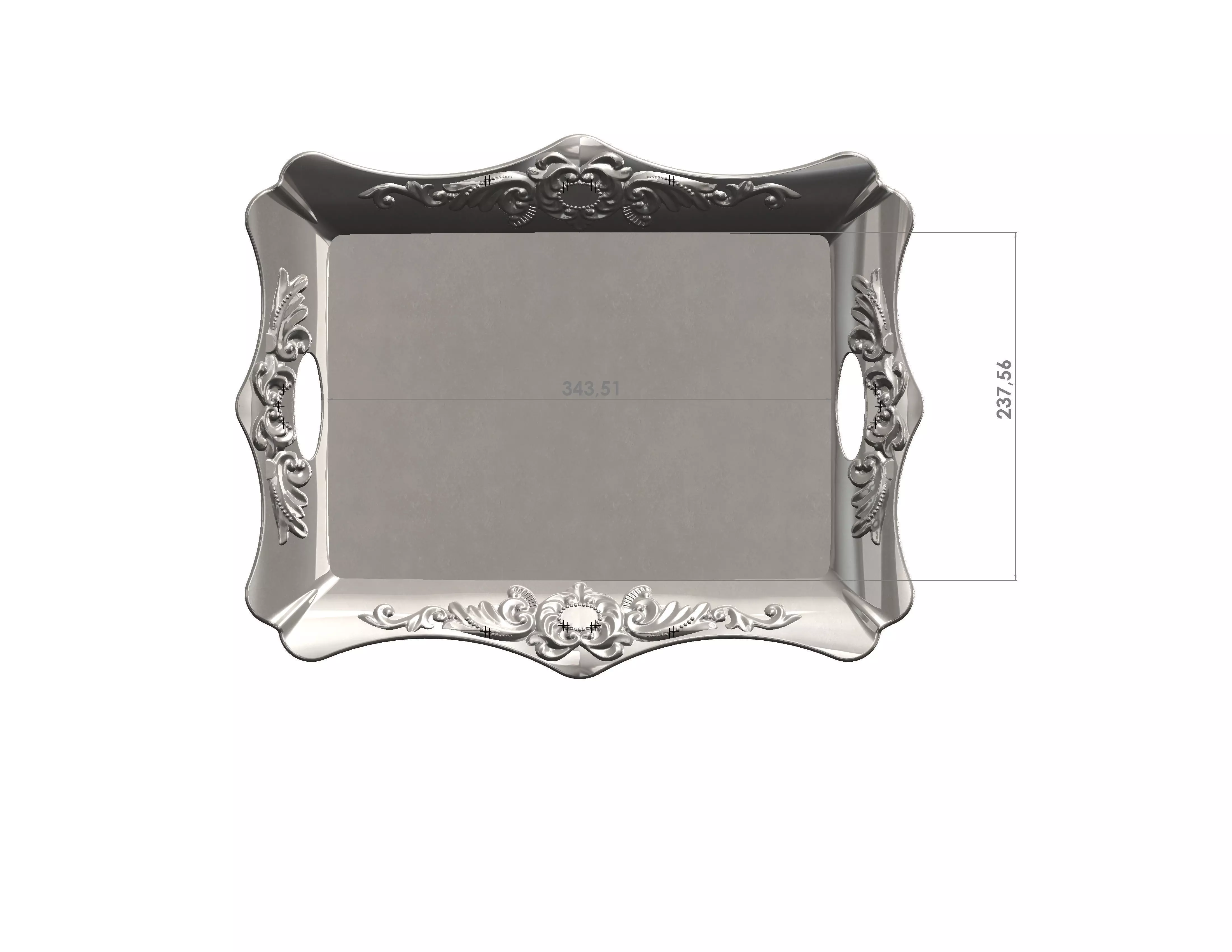 patterned tea tray 3D model_0
