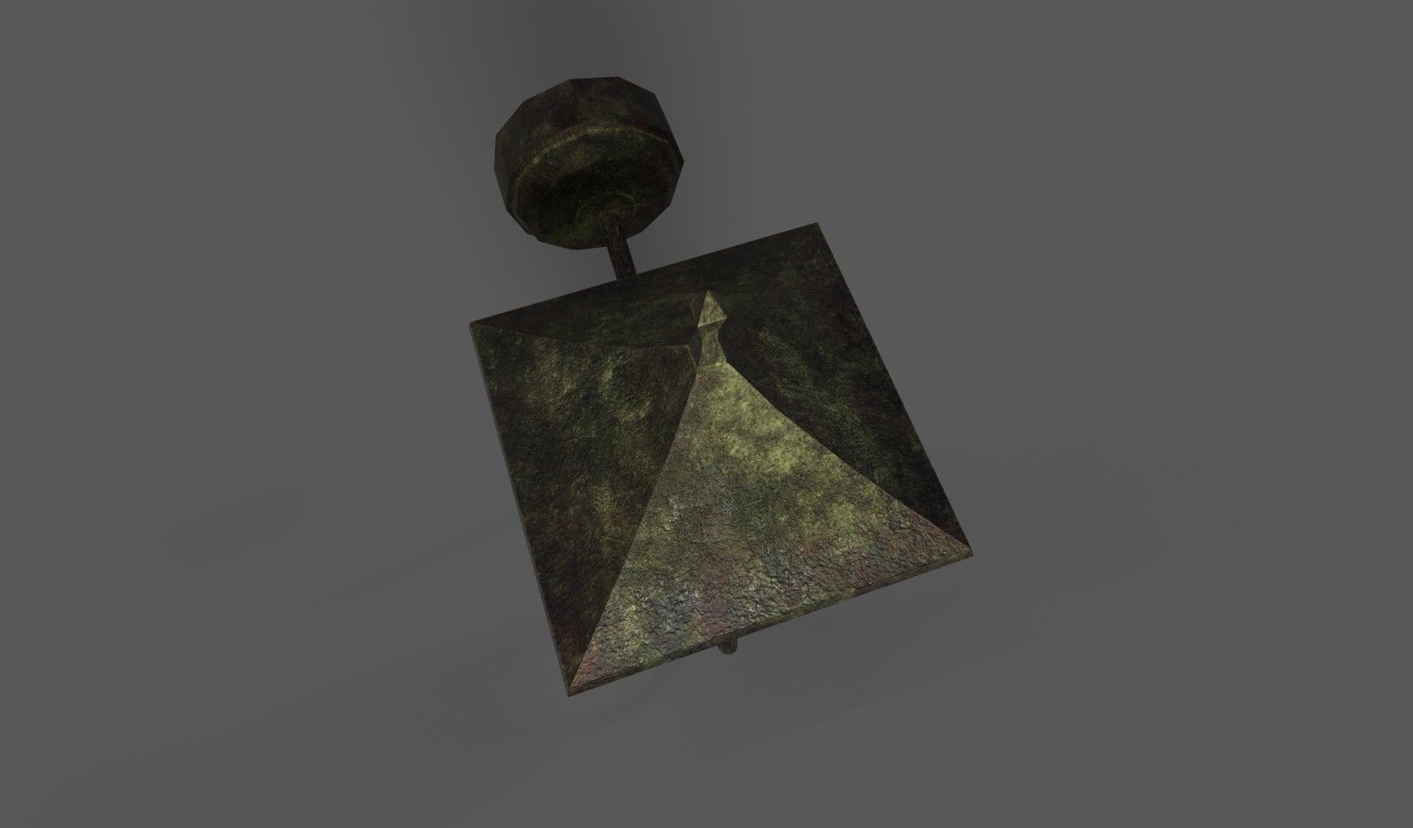 Old Rusted Outdoor Wall Lamp Low-poly 3D model_8