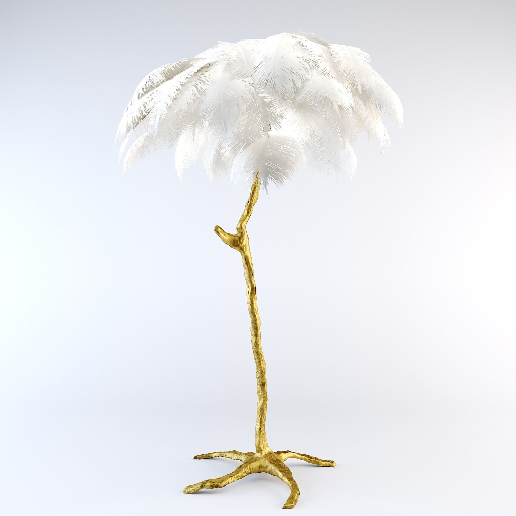 Ostrich Feather  Lamp 3D model_3