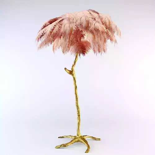 Ostrich Feather  Lamp