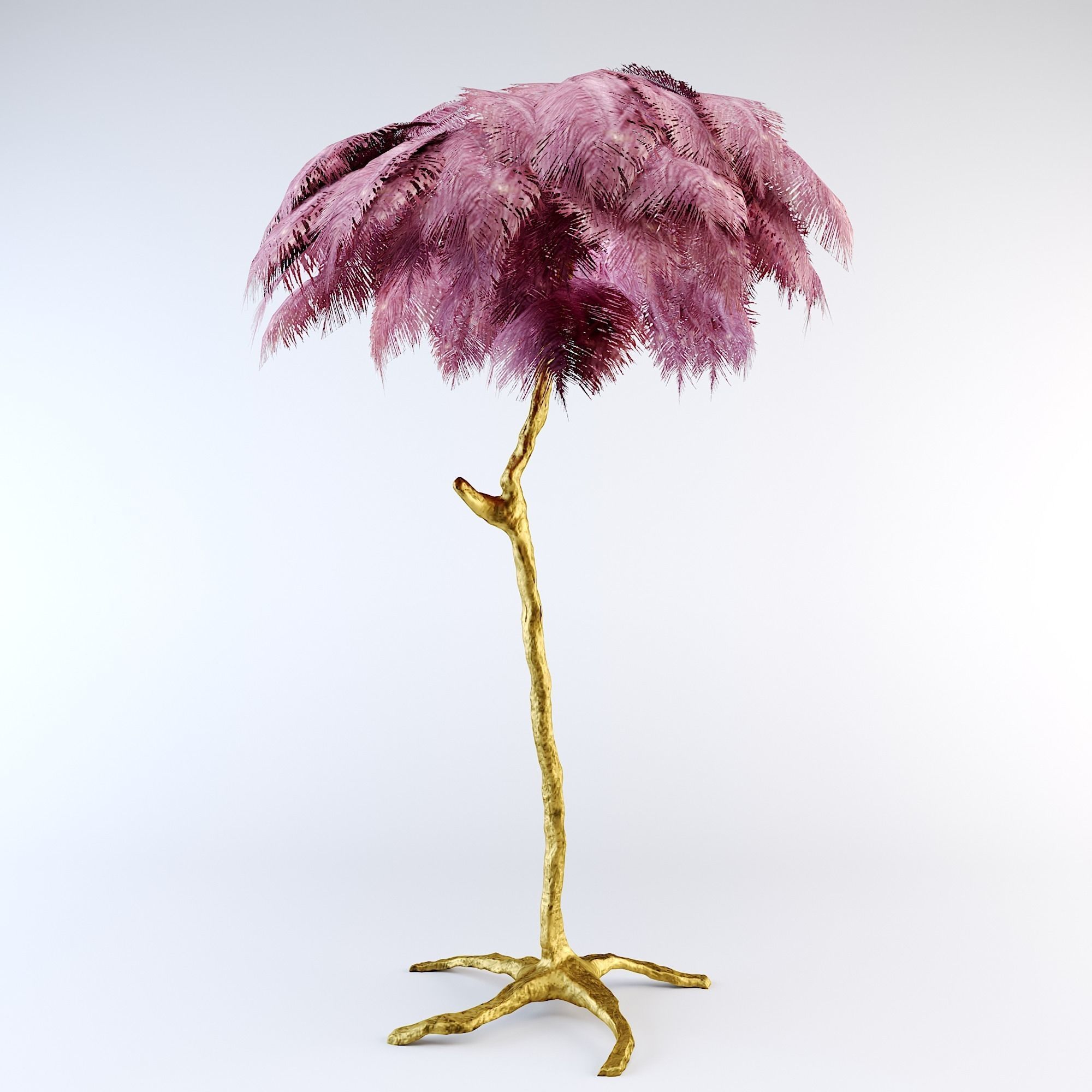 Ostrich Feather  Lamp 3D model_2