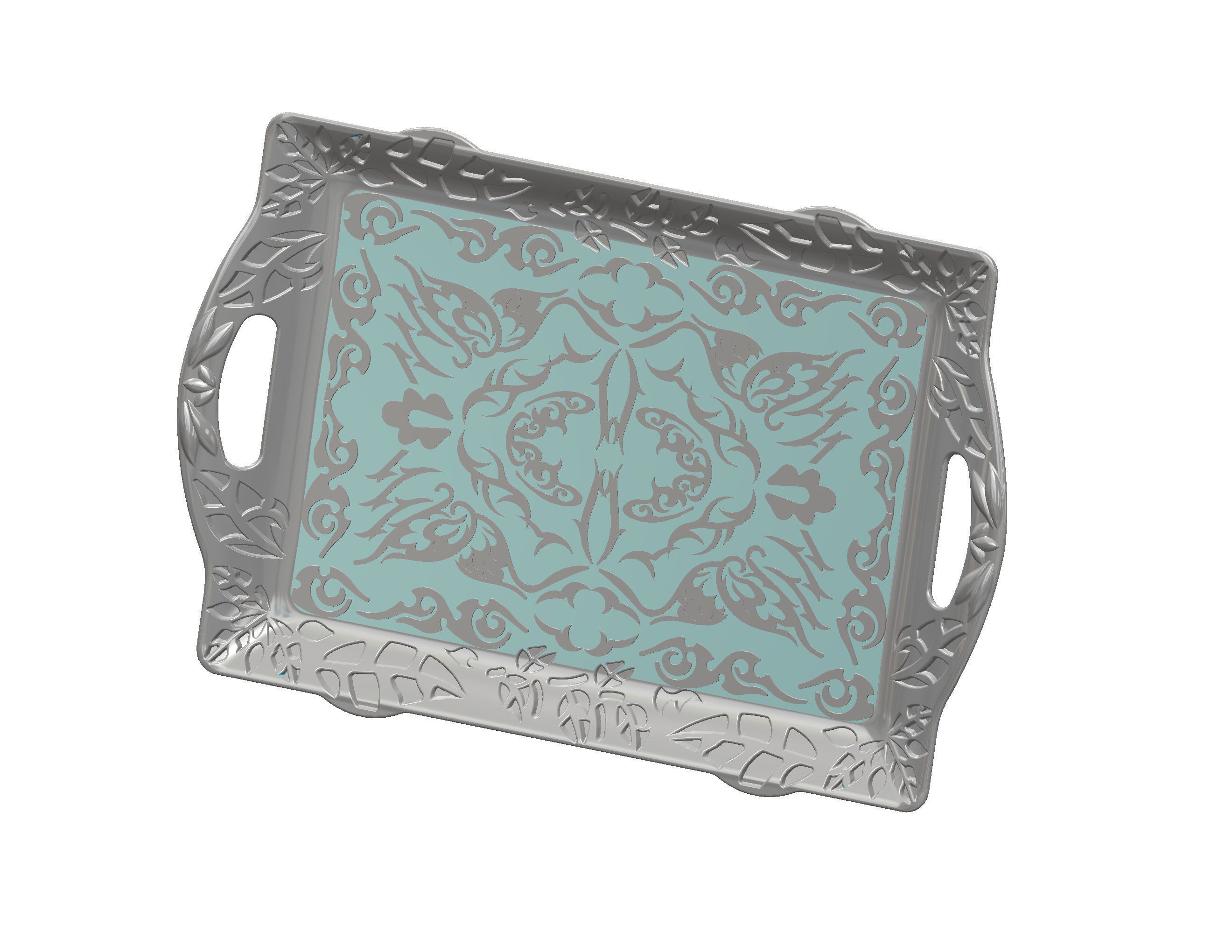 plastic tea tray 3D model_2