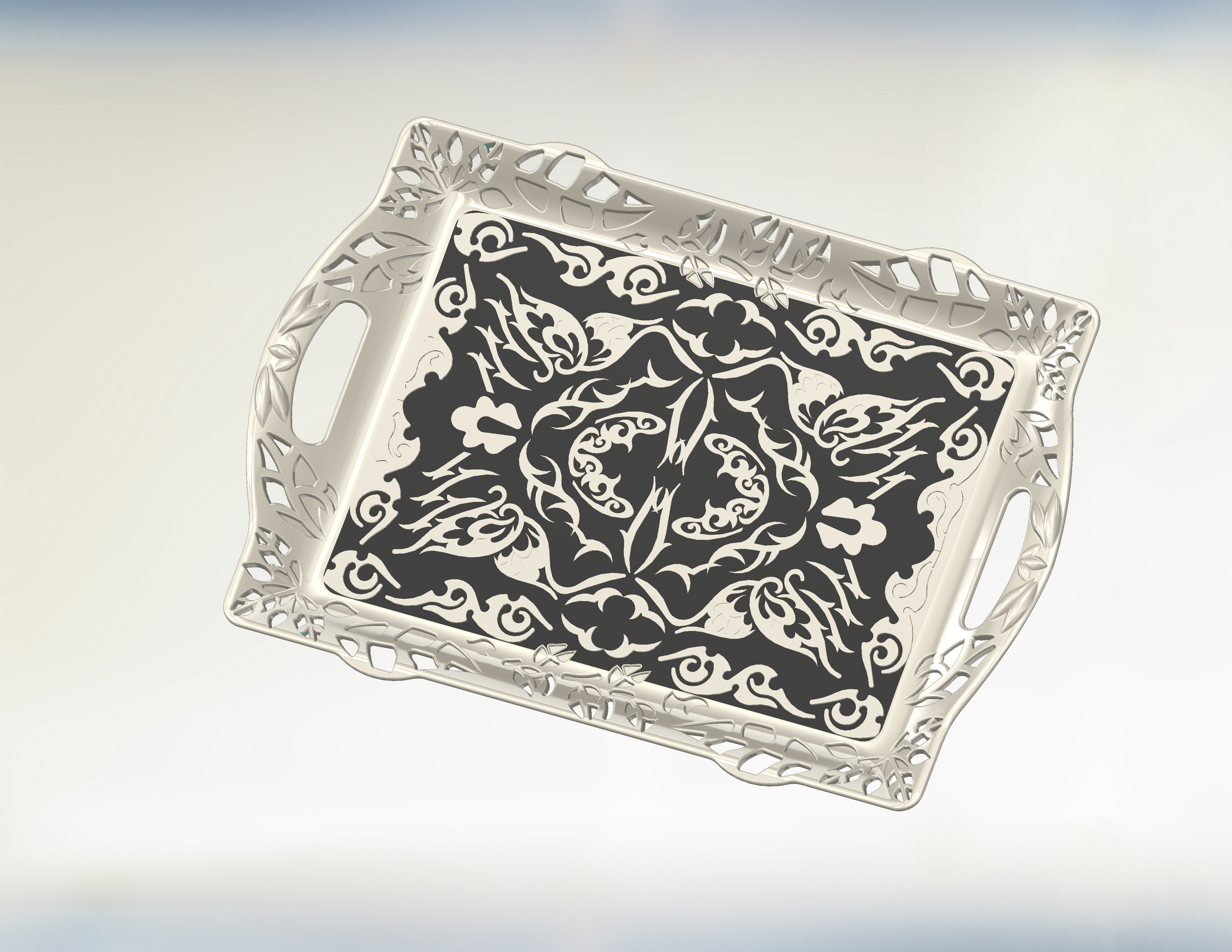 plastic tea tray 3D model_5