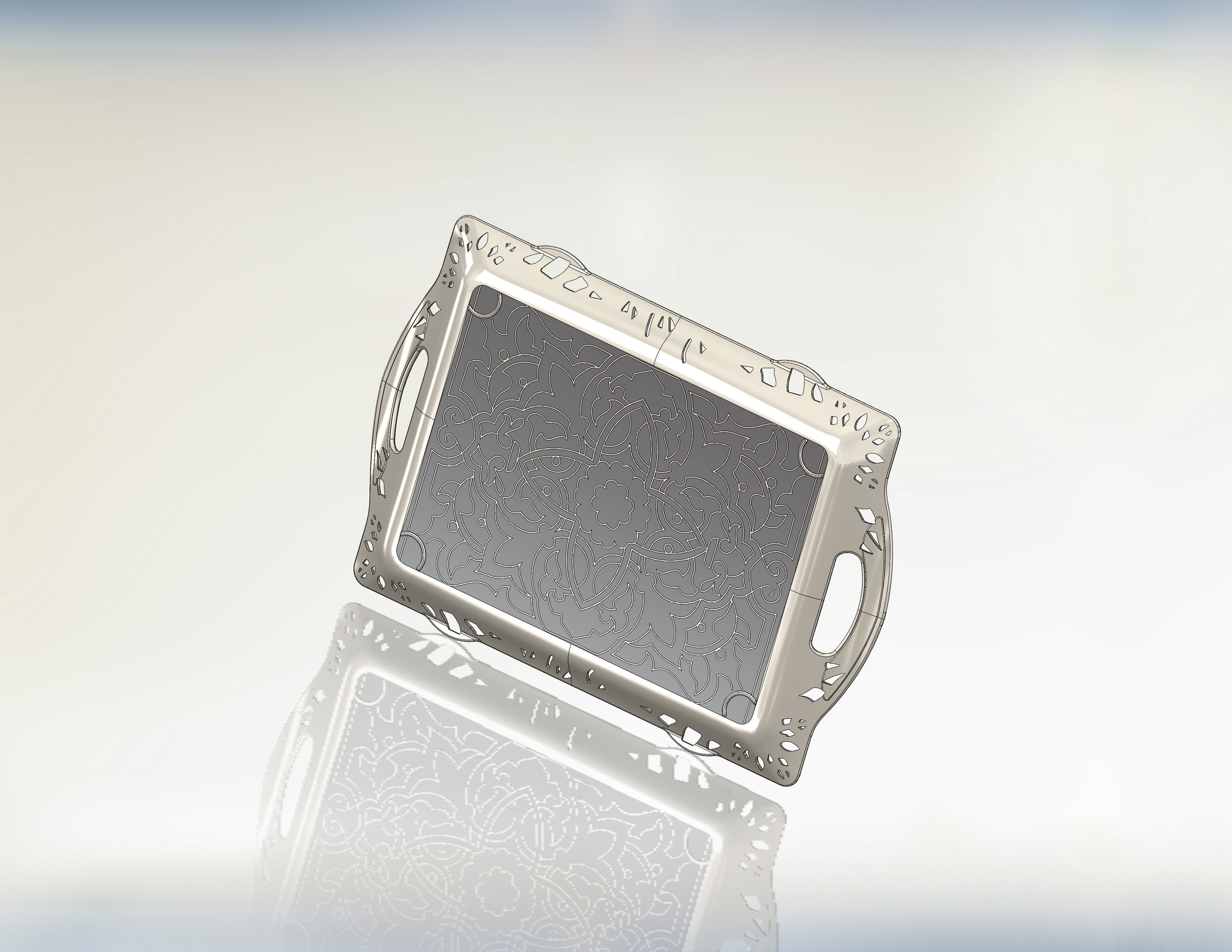 plastic tea tray 3D model_4