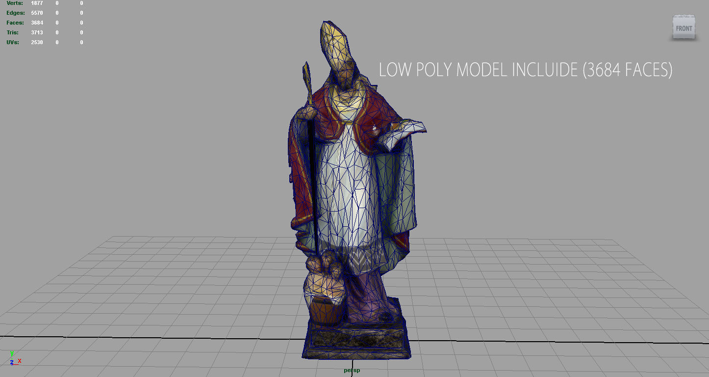 Saint George Low-poly 3D model_5