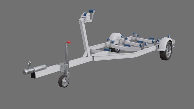 Boat Trailer 1A Low-poly 3D model