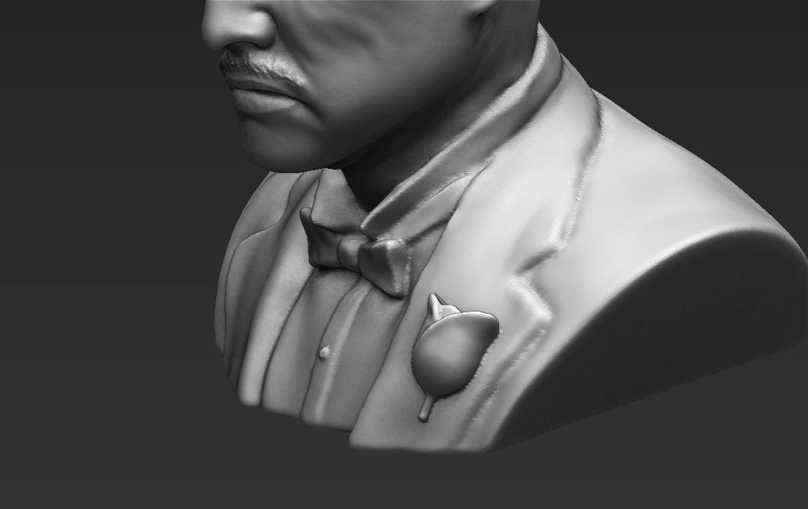 Marlon Brando Godfather bust ready for full color 3D printing 3D print model_39