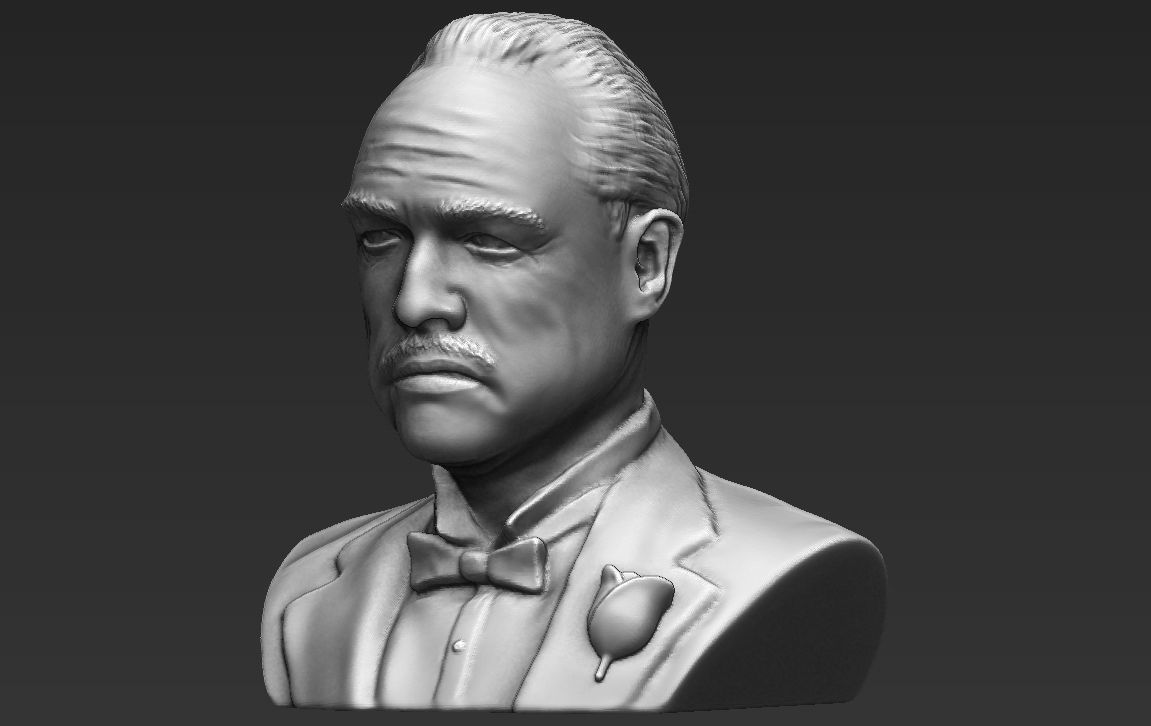 Marlon Brando Godfather bust ready for full color 3D printing 3D print model_24