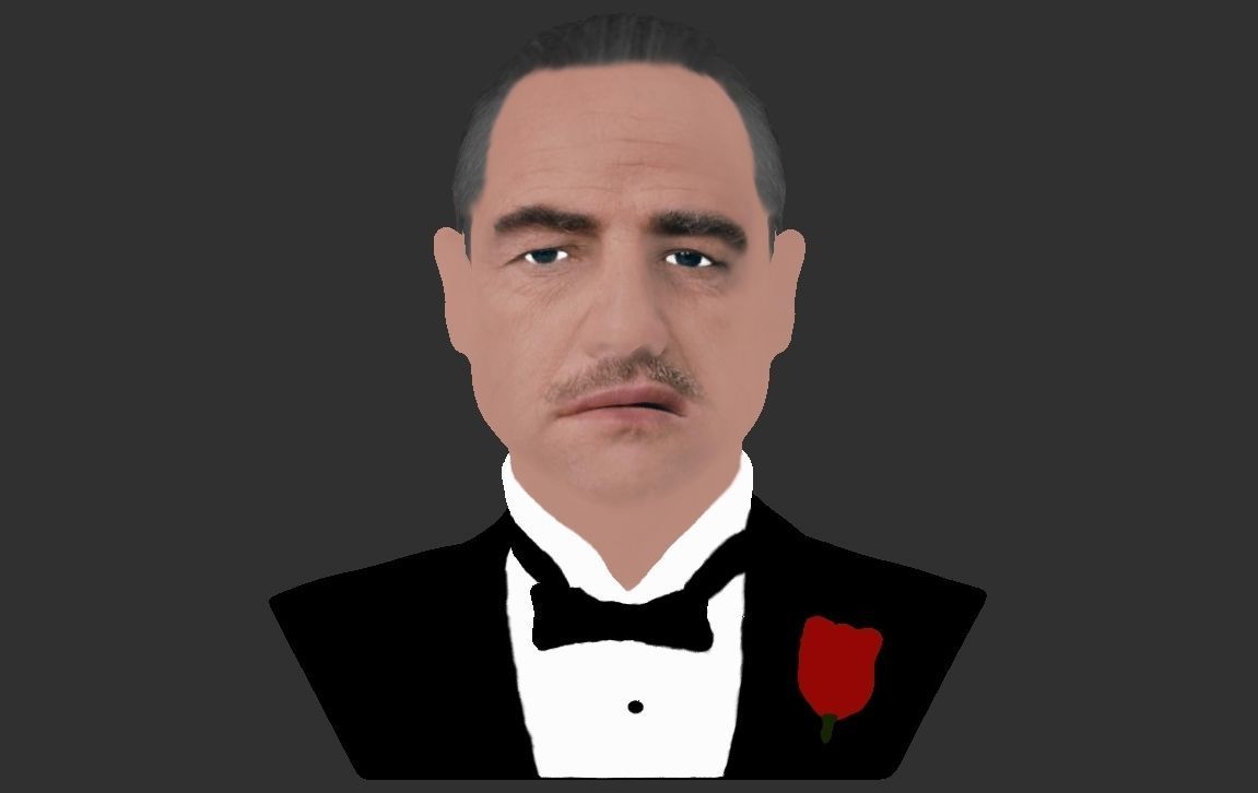 Marlon Brando Godfather bust ready for full color 3D printing 3D print model_18