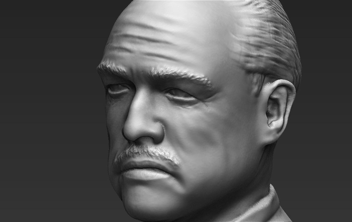 Marlon Brando Godfather bust ready for full color 3D printing 3D print model_38