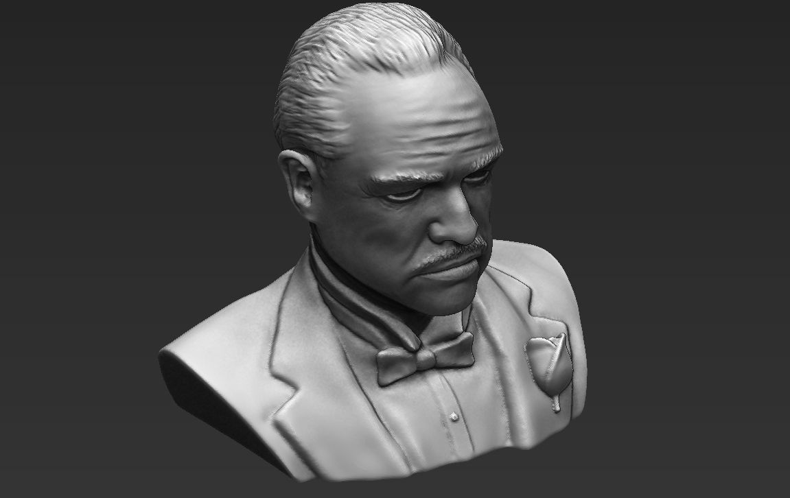 Marlon Brando Godfather bust ready for full color 3D printing 3D print model_36