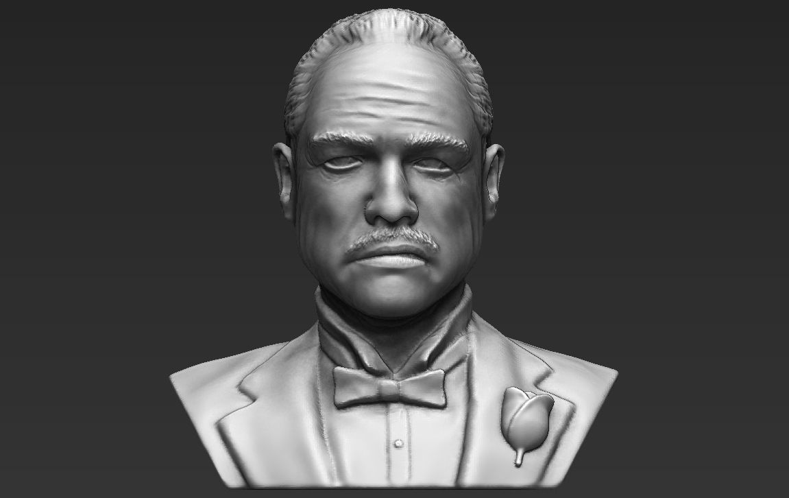 Marlon Brando Godfather bust ready for full color 3D printing 3D print model_23