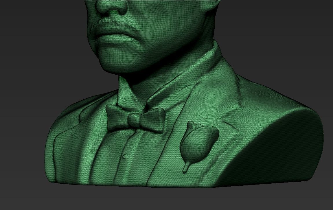 Marlon Brando Godfather bust ready for full color 3D printing 3D print model_43