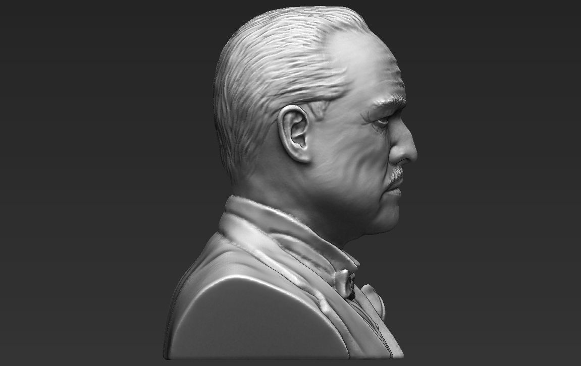 Marlon Brando Godfather bust ready for full color 3D printing 3D print model_28