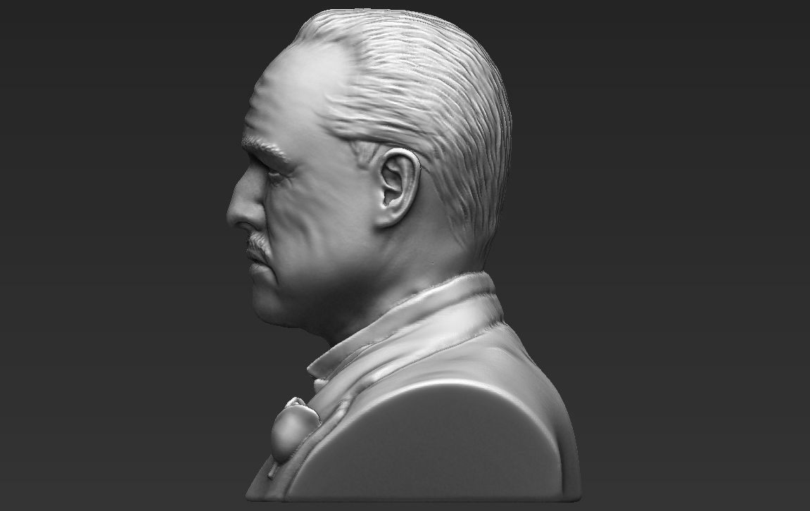 Marlon Brando Godfather bust ready for full color 3D printing 3D print model_33