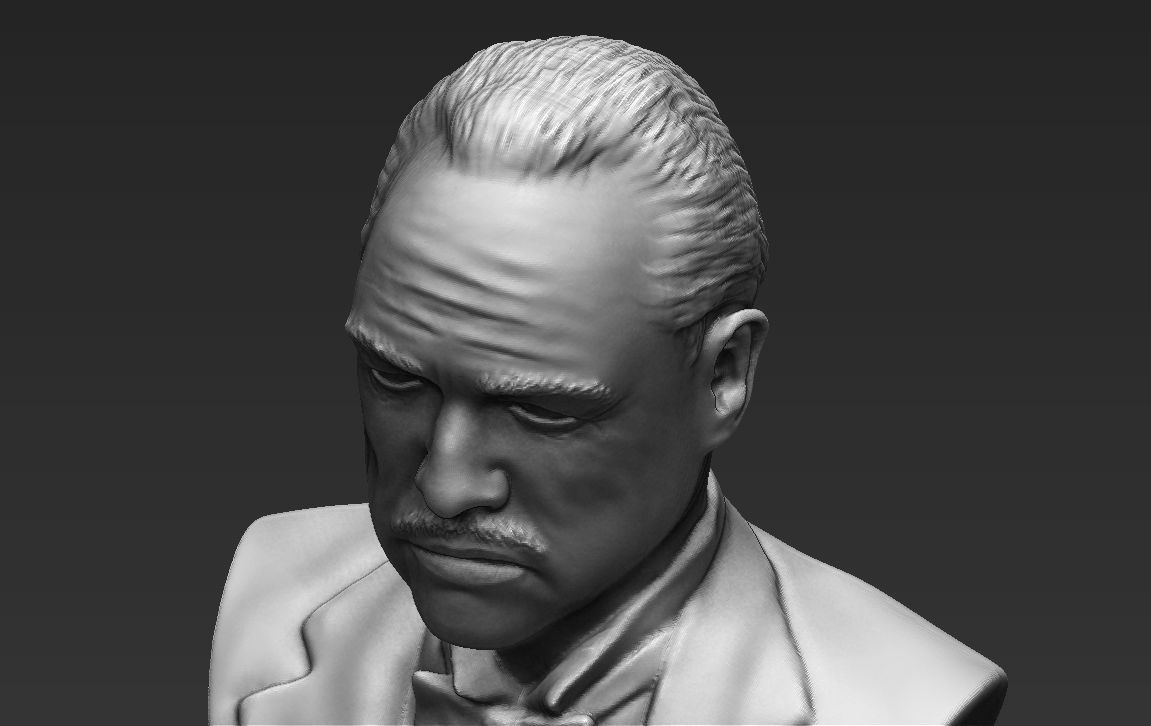 Marlon Brando Godfather bust ready for full color 3D printing 3D print model_34