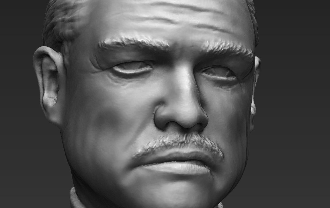 Marlon Brando Godfather bust ready for full color 3D printing 3D print model_37