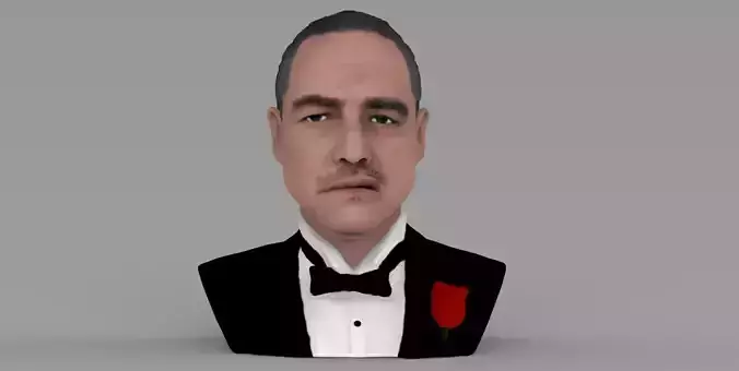 Marlon Brando Godfather bust ready for full color 3D printing 3D print model