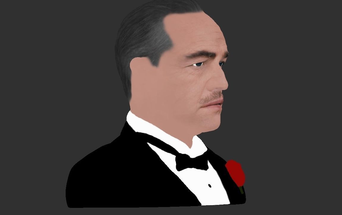 Marlon Brando Godfather bust ready for full color 3D printing 3D print model_22