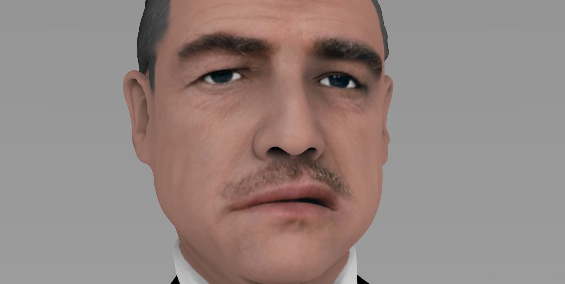 Marlon Brando Godfather bust ready for full color 3D printing 3D print model_15