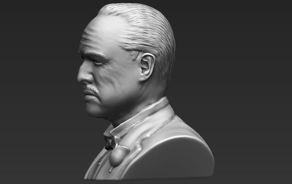 Marlon Brando Godfather bust ready for full color 3D printing 3D print model_25
