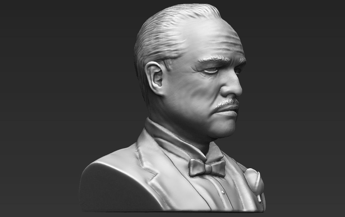 Marlon Brando Godfather bust ready for full color 3D printing 3D print model_31