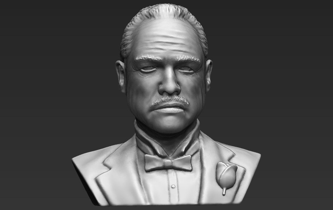 Marlon Brando Godfather bust ready for full color 3D printing 3D print model_32