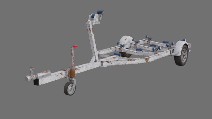 Boat Trailer 1B Low-poly 3D model