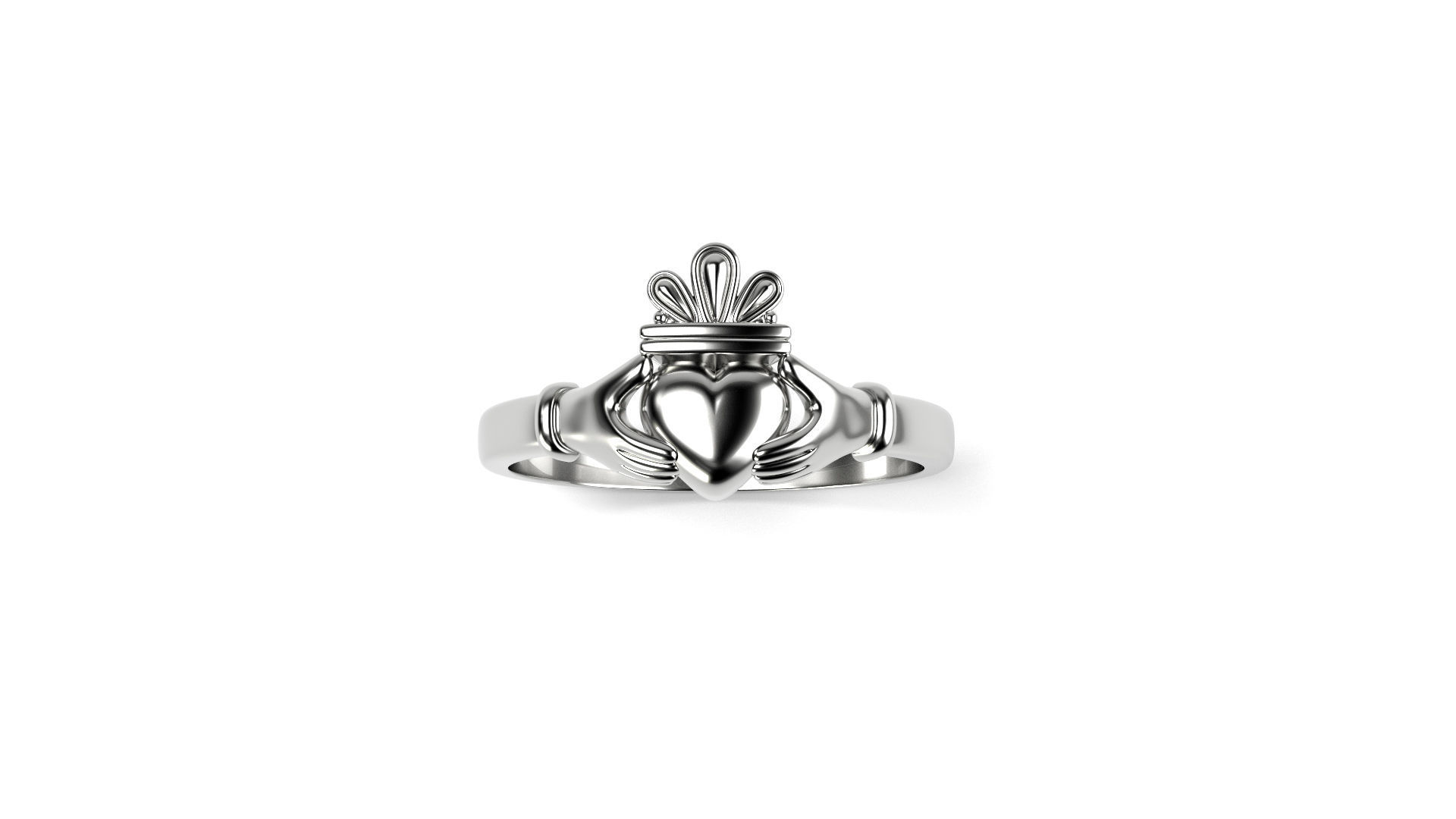 Claddagh ring 7 SIZES 3D print model_5