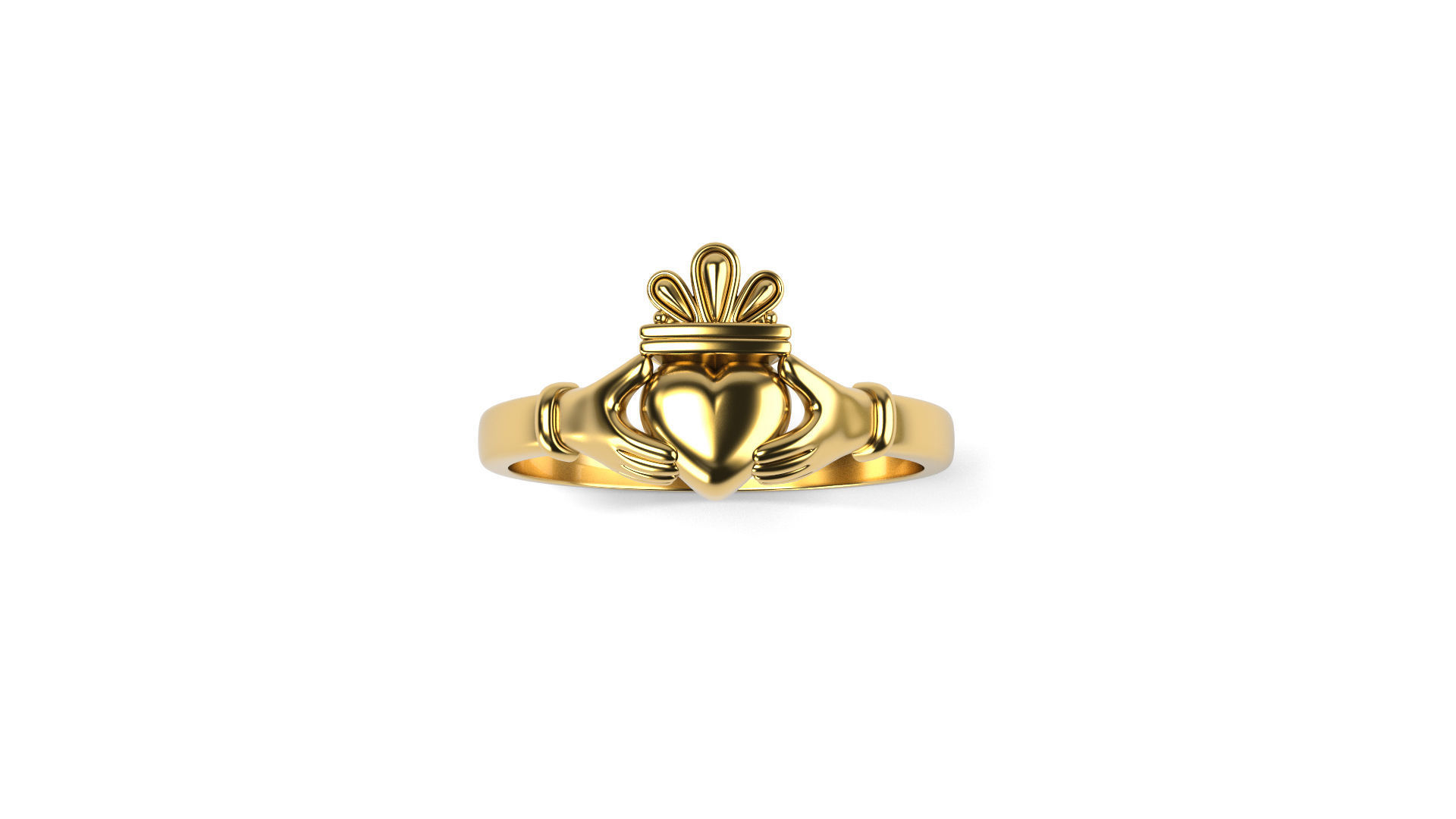 Claddagh ring 7 SIZES 3D print model_2