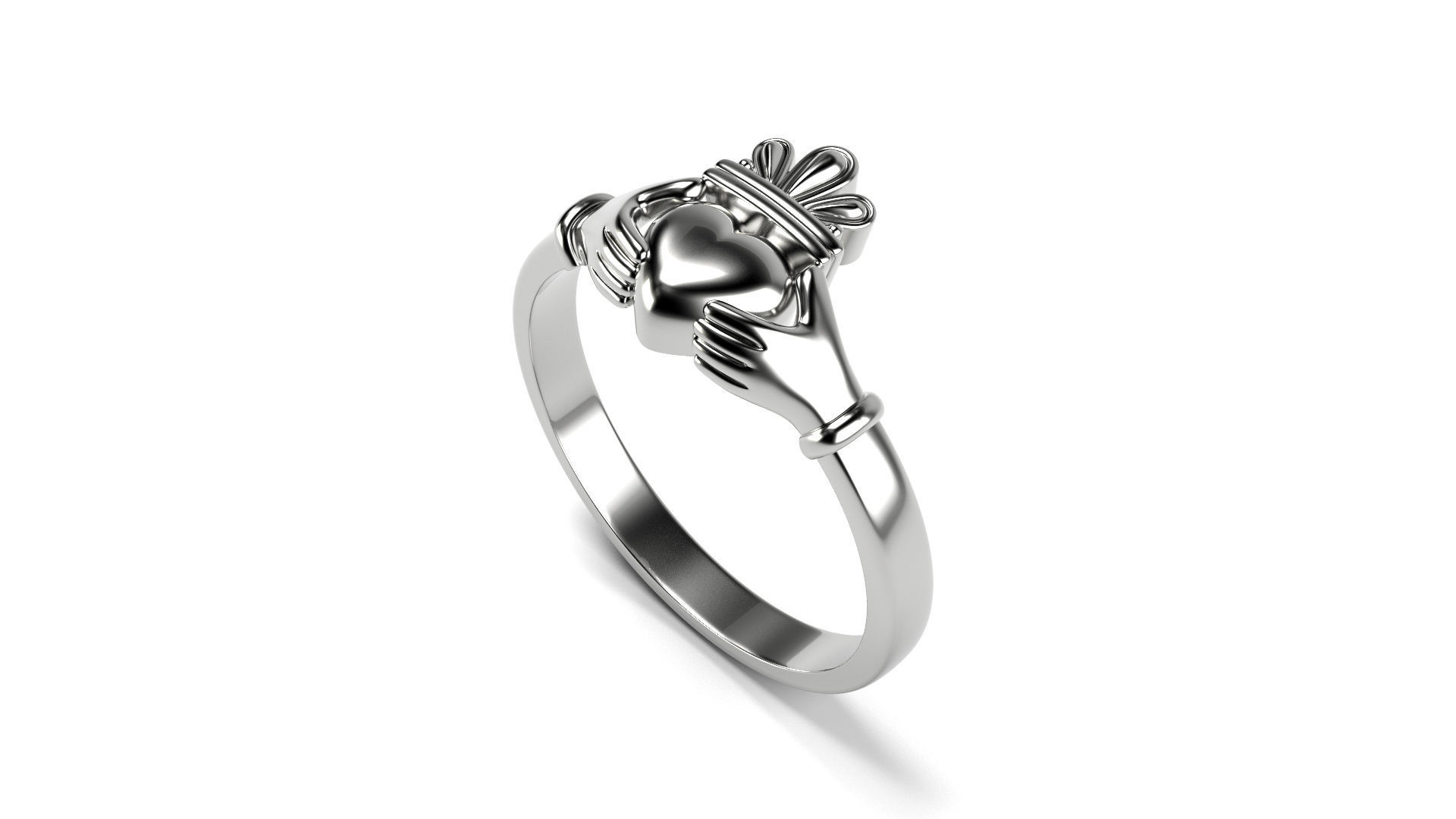 Claddagh ring 7 SIZES 3D print model_3