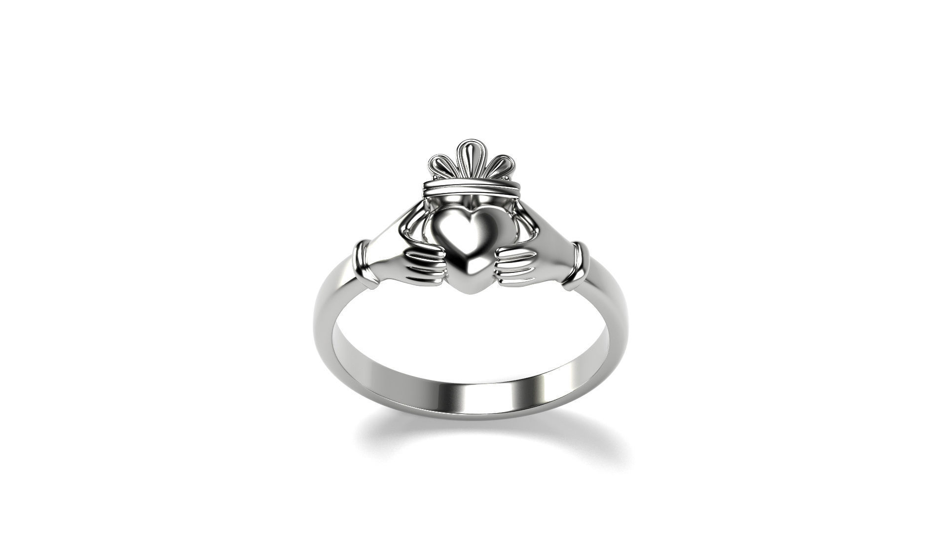 Claddagh ring 7 SIZES 3D print model_4