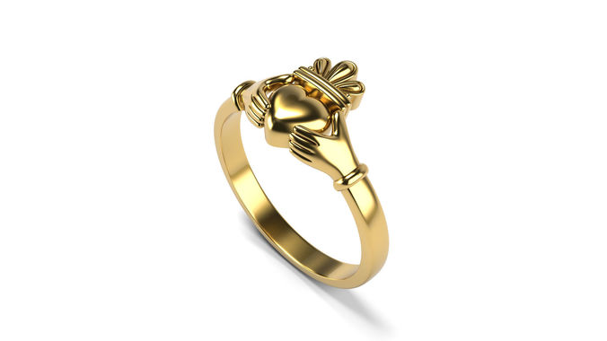 Claddagh ring 7 SIZES 3D print model