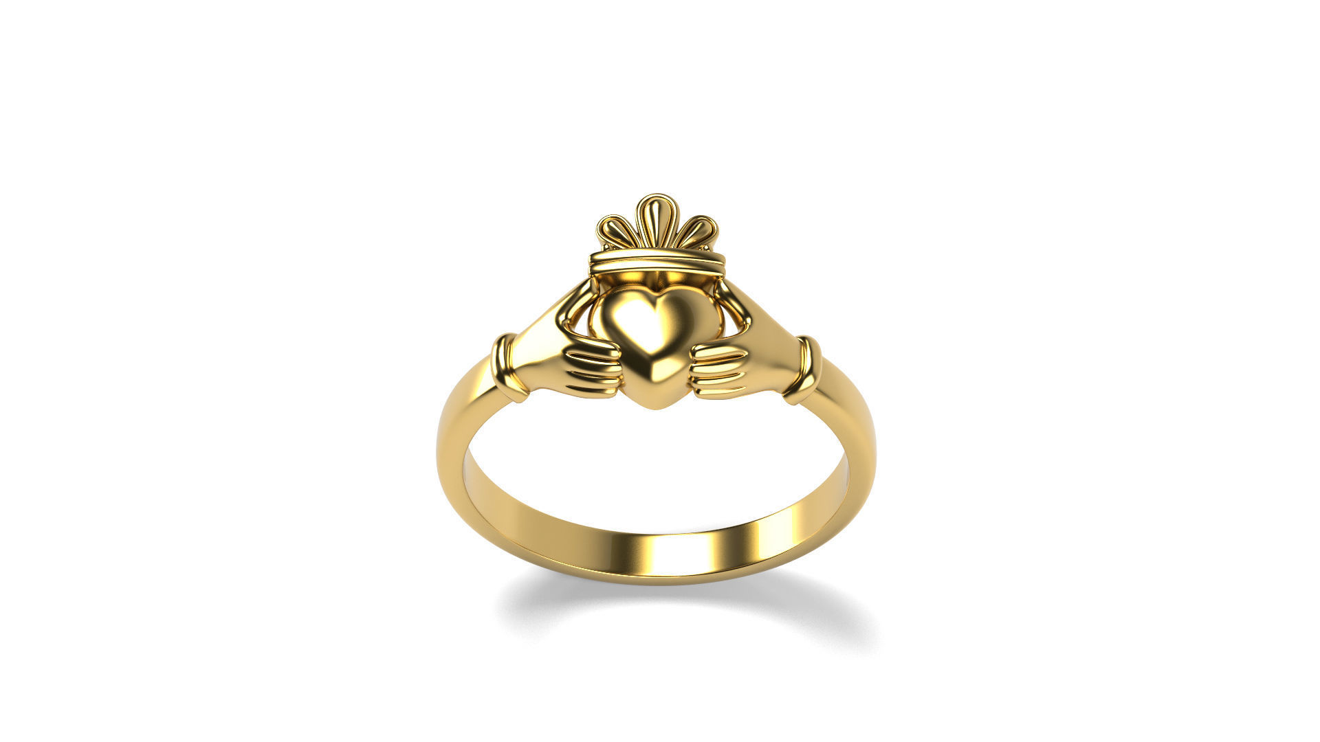 Claddagh ring 7 SIZES 3D print model_1