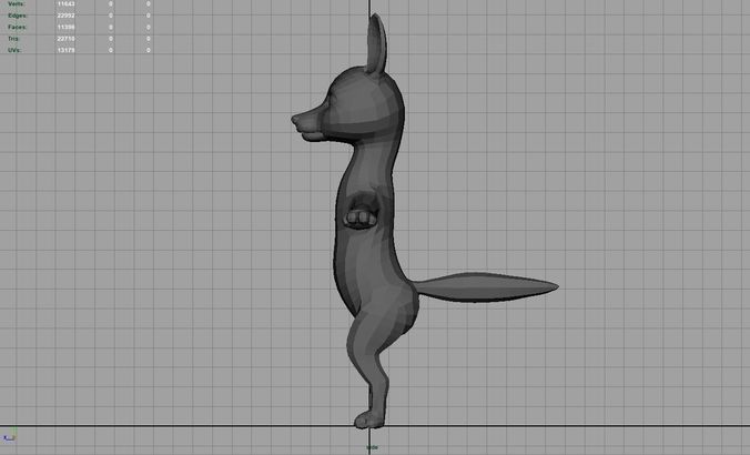 Fox model kangaroo 3D model