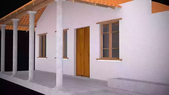 Typical House Design of Sri Lanka Low-poly 3D model
