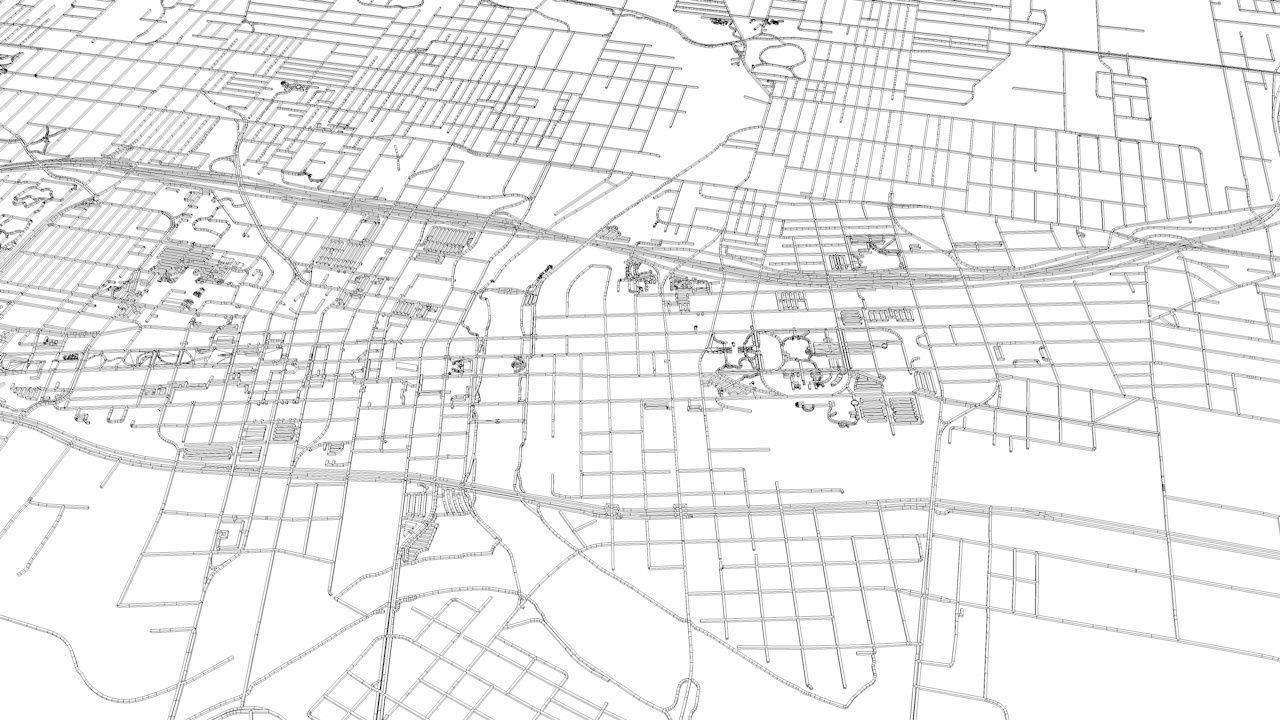 Des Moines Road Network and Streets 3D model_8
