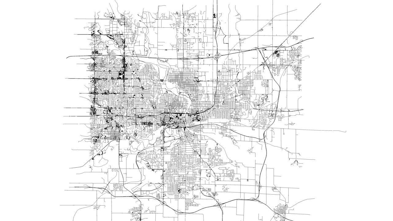 Des Moines Road Network and Streets 3D model_7