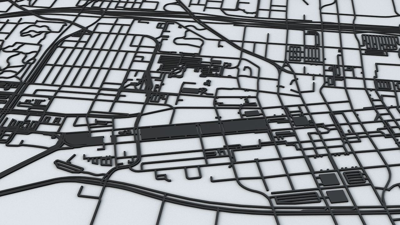 Des Moines Road Network and Streets 3D model_5