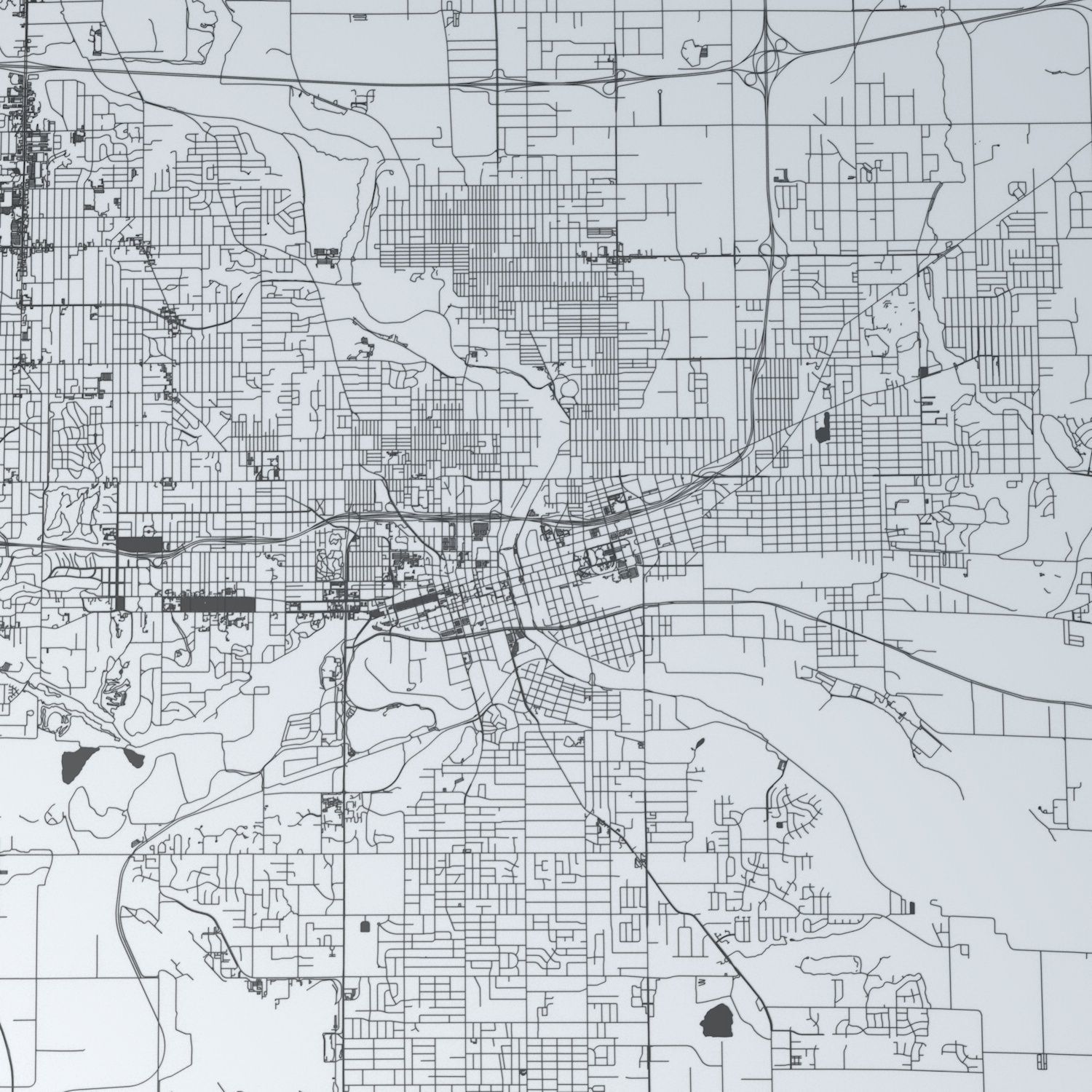 Des Moines Road Network and Streets 3D model_1