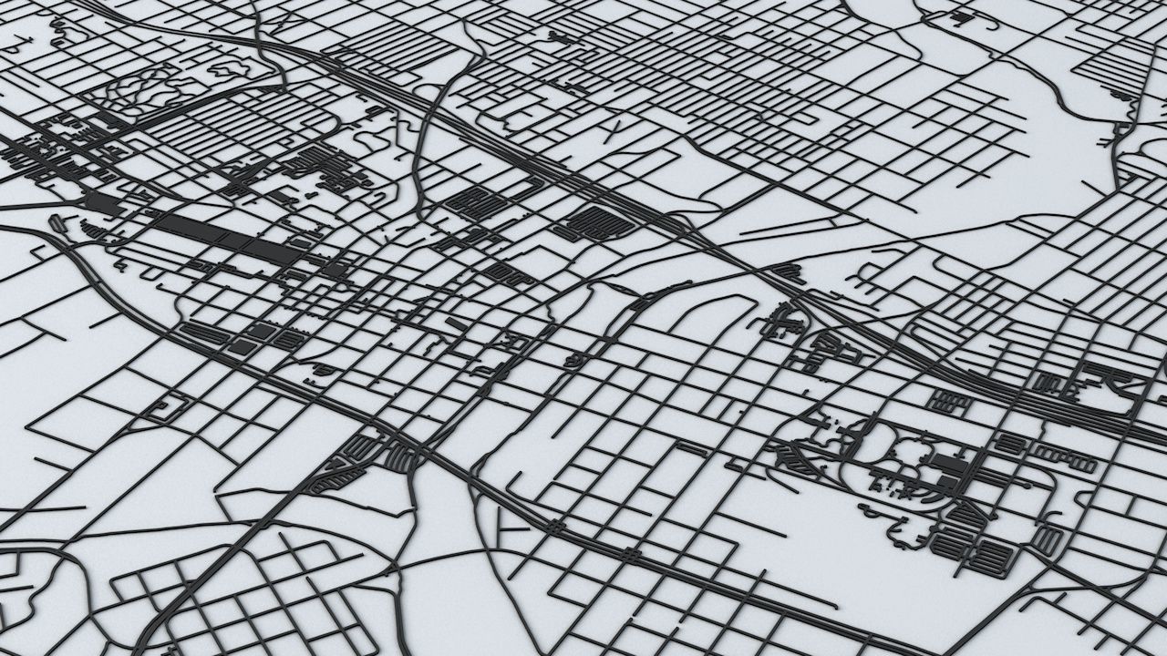Des Moines Road Network and Streets 3D model_4