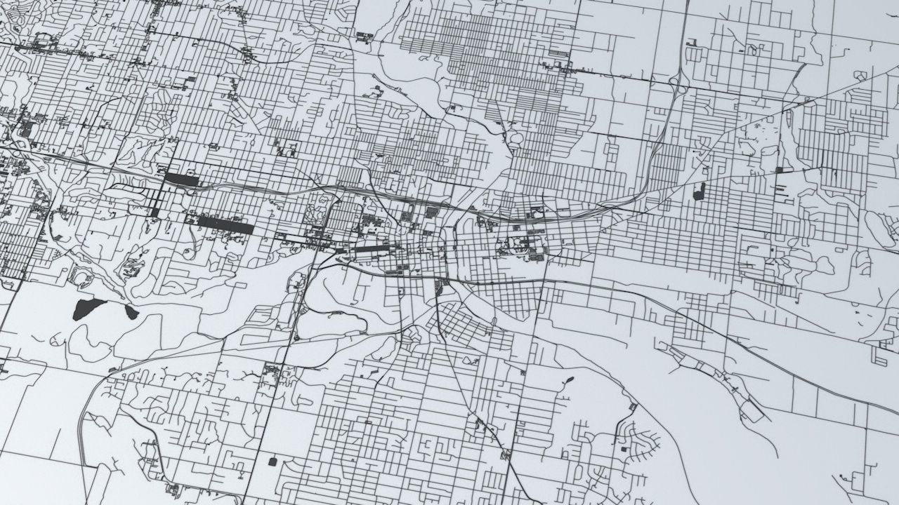 Des Moines Road Network and Streets 3D model_3