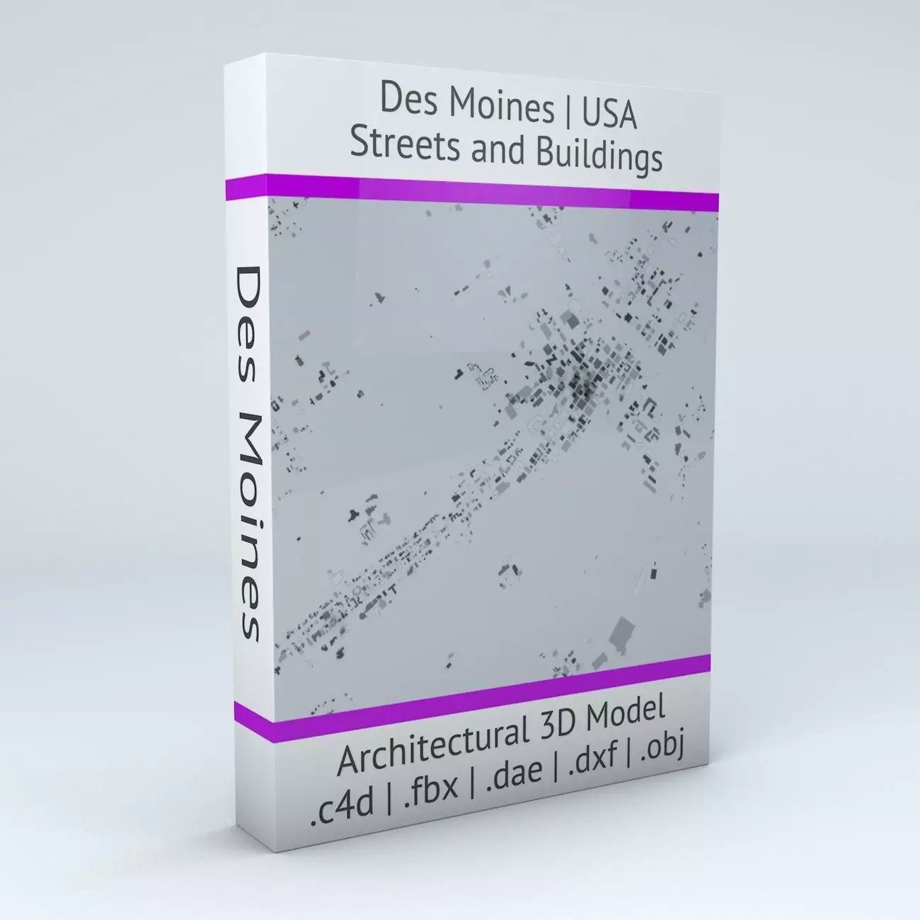 Des Moines Streets and Buildings 3D model_0