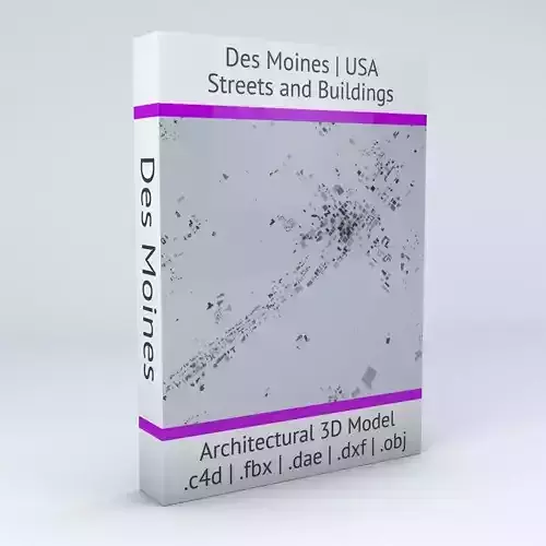 Des Moines Streets and Buildings 3D model